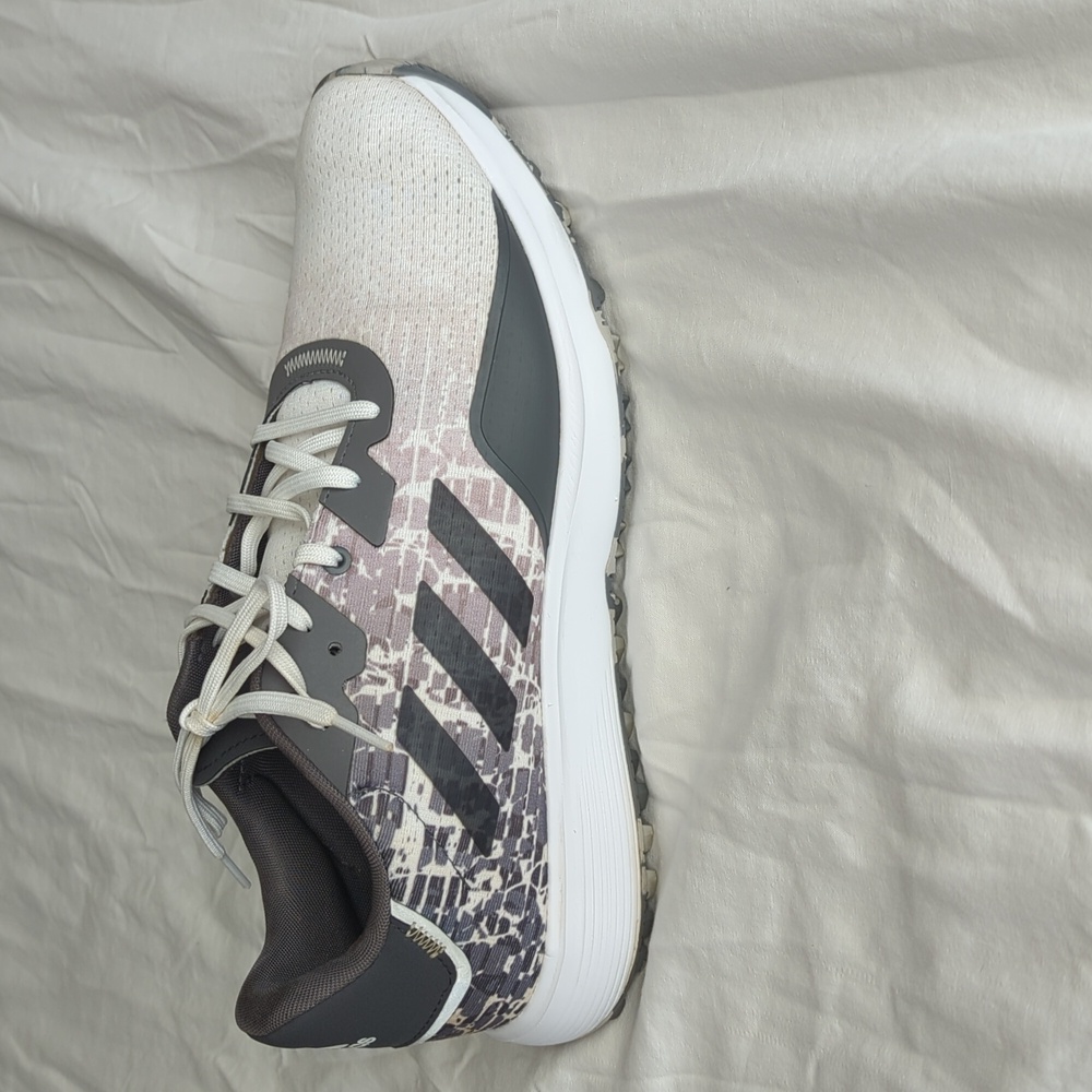 Adidas Men's Gray Black And White Golf Shoes - Picture 5 of 9